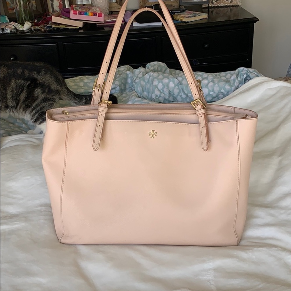 Large Blush Tory Burch Tote w/ Gold Hardware